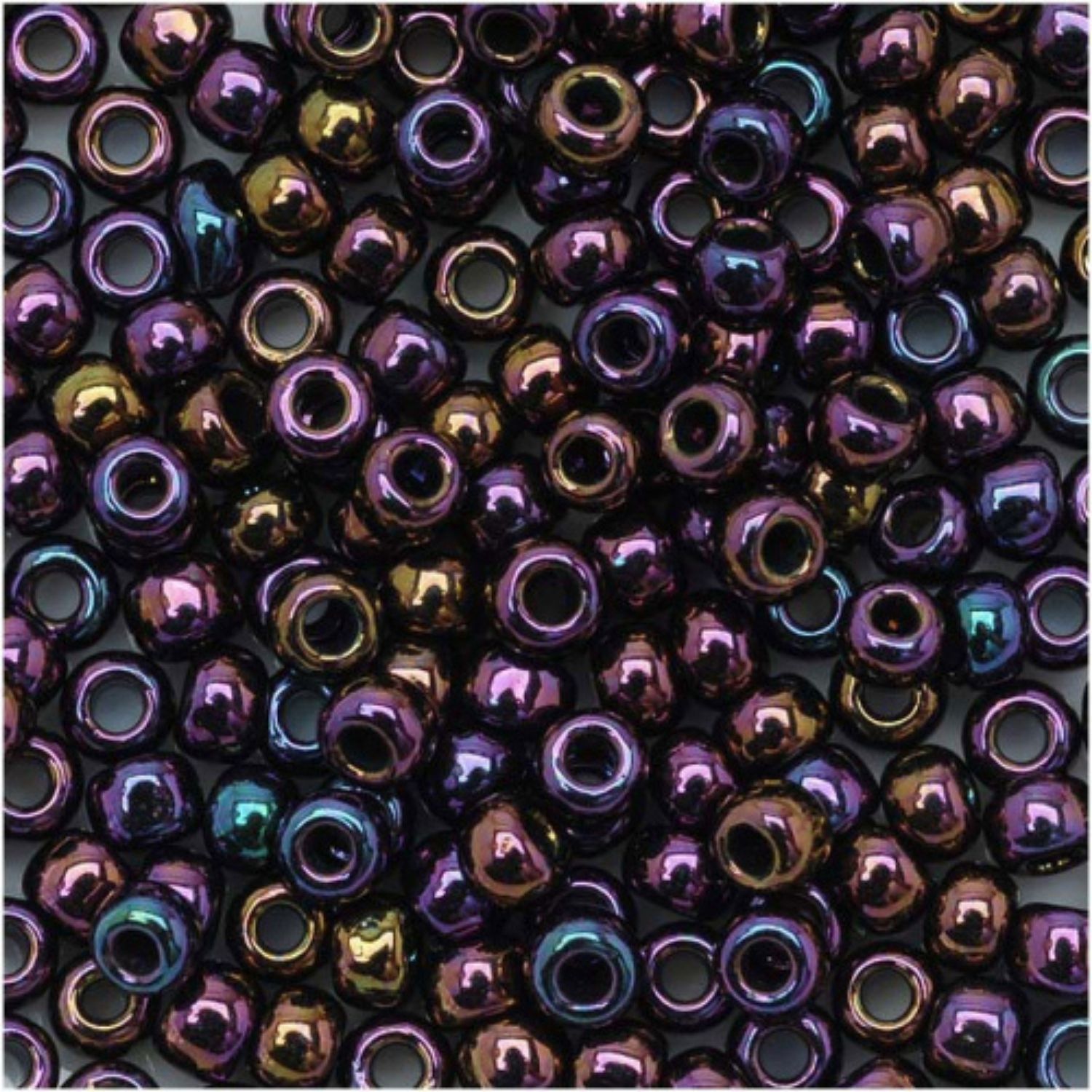 #6 Toho Seed Beads, Metallic Purple Iris, 4x4mm, 10 Grams/0.35oz, Approx 222pcs