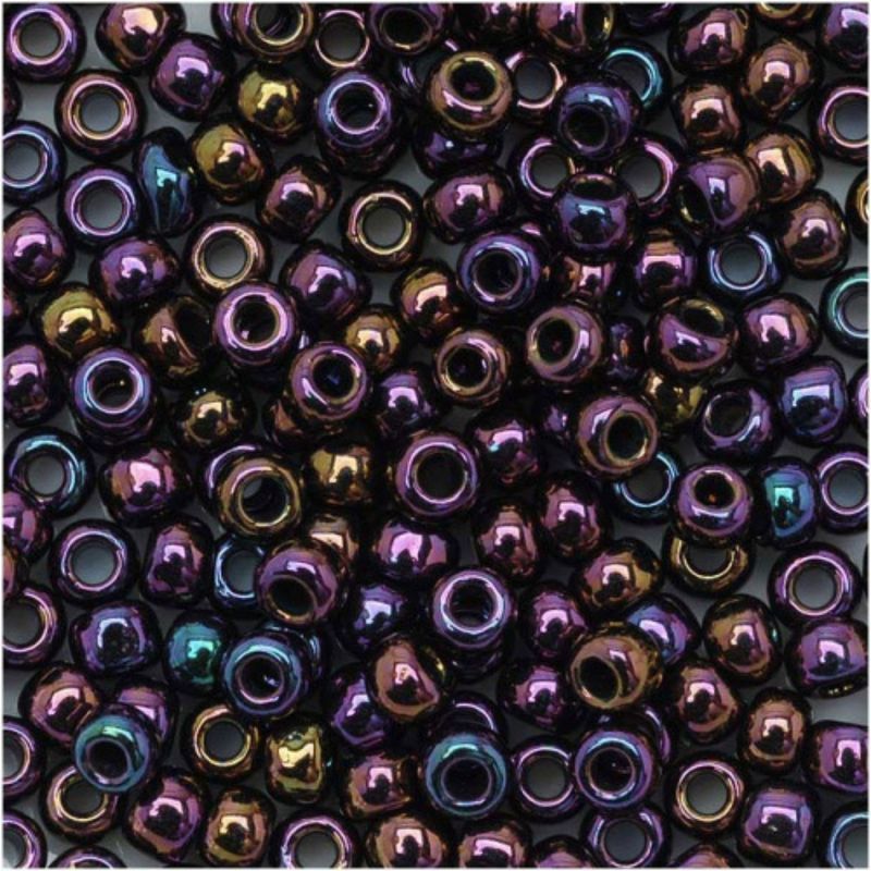 #6 Toho Seed Beads, Metallic Purple Iris, 4x4mm, 10 Grams/0.35oz, Approx 222pcs