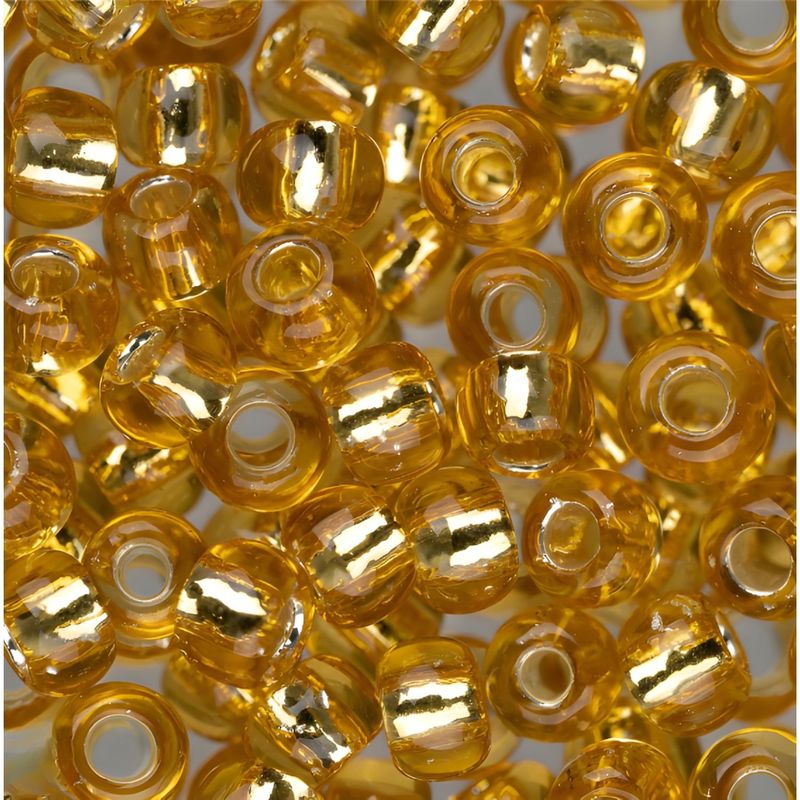 #6 Toho Seed Beads, Silver Lined Medium Topaz, 4x4mm, 19gms, Approx 222pcs