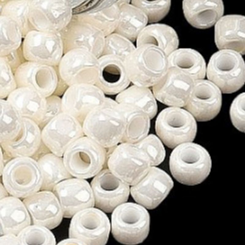 #6 Toho Seed Beads, Opaque Luster Navajo White, 4x4mm, 10 Grams/0.35oz, Approx 222pcs