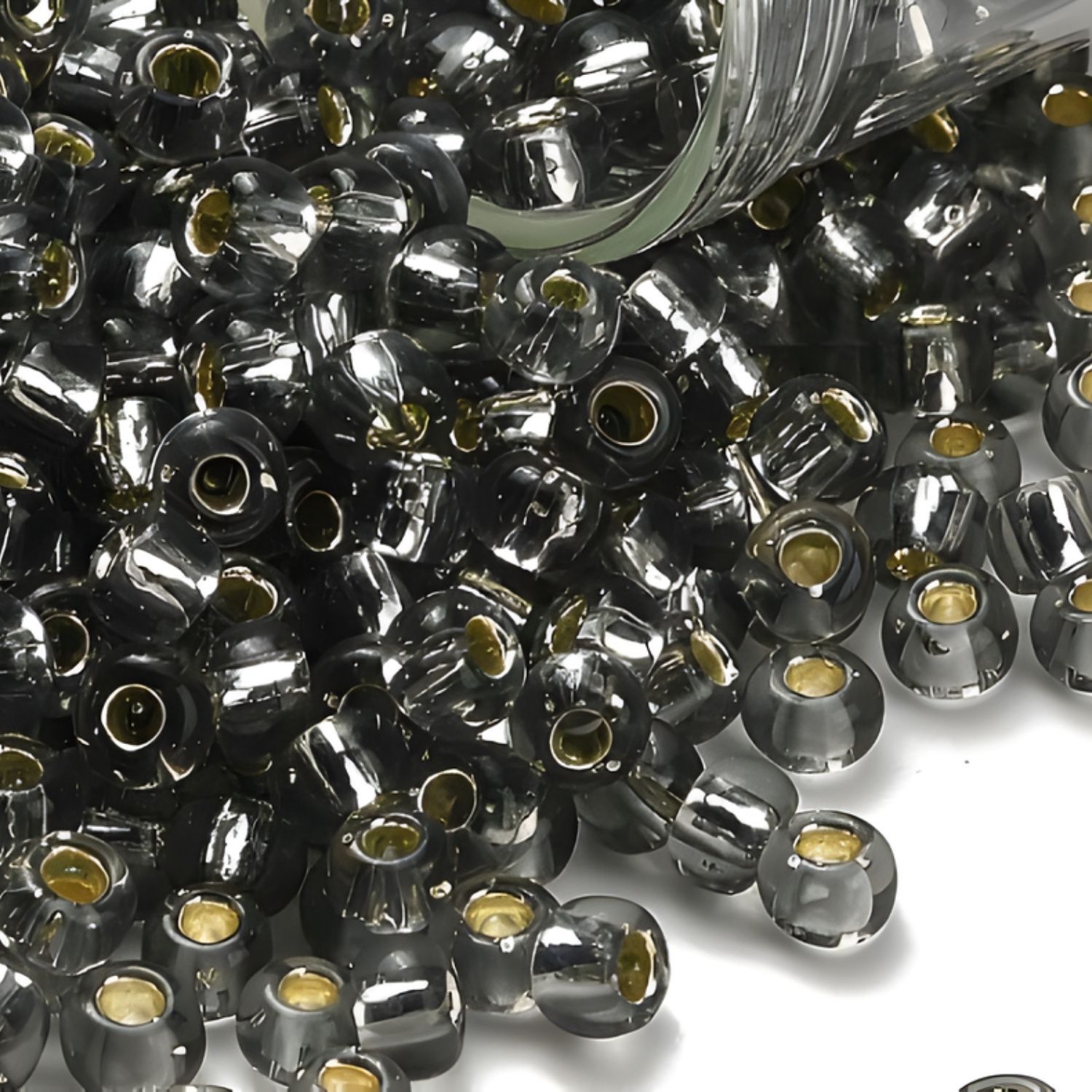 #6 Toho Seed Beads, Silver Lined Grey, 4x4mm, 10 Grams/0.35oz, Approx 222pcs