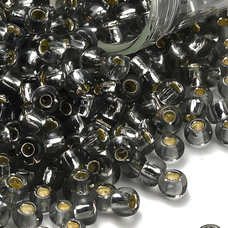 #6 Toho Seed Beads, Silver Lined Grey, 4x4mm, 10 Grams/0.35oz, Approx 222pcs