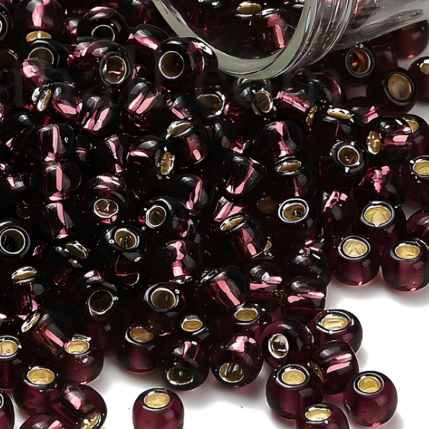 #6 Toho Seed Beads, Silver Lined Amethyst, 4x4mm, 10 Grams/0.35oz, Approx 222pcs