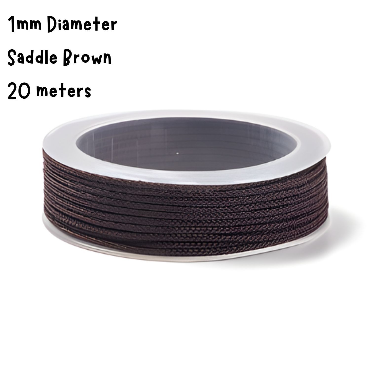 1mm Khaki Saddle Brown, Chinese Knotting Cord, 20 Meters, 33gms/1.16oz