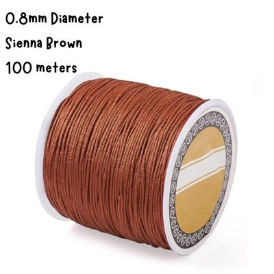 0.8mm Sienna Brown, Chinese Knotting Cord, 100 Meters, 52gms/1.84oz