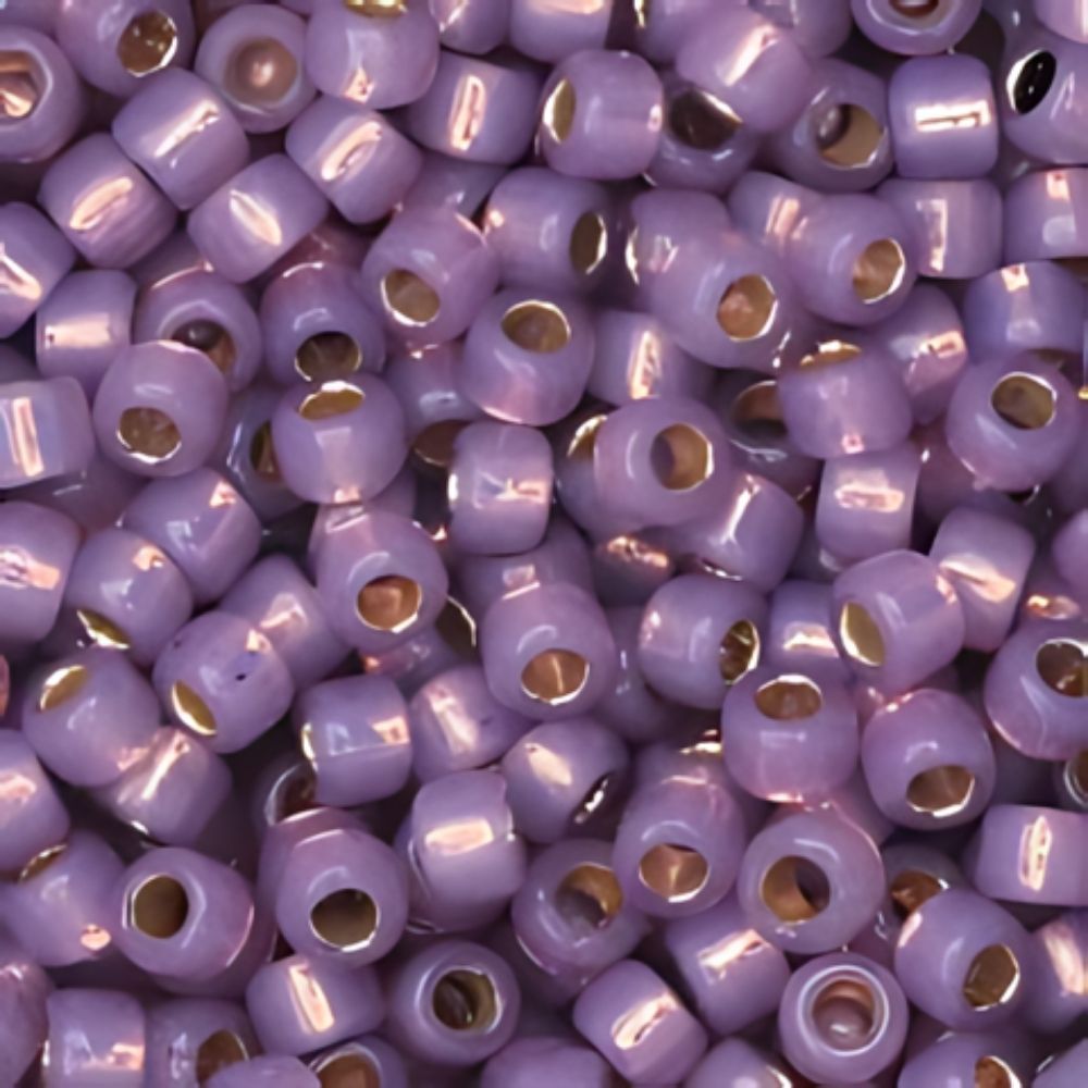 #8 Toho Seed Beads, Silver Lined Milky Amethyst, Permanent Finish, 3x3mm, 10 Grams/0.35oz