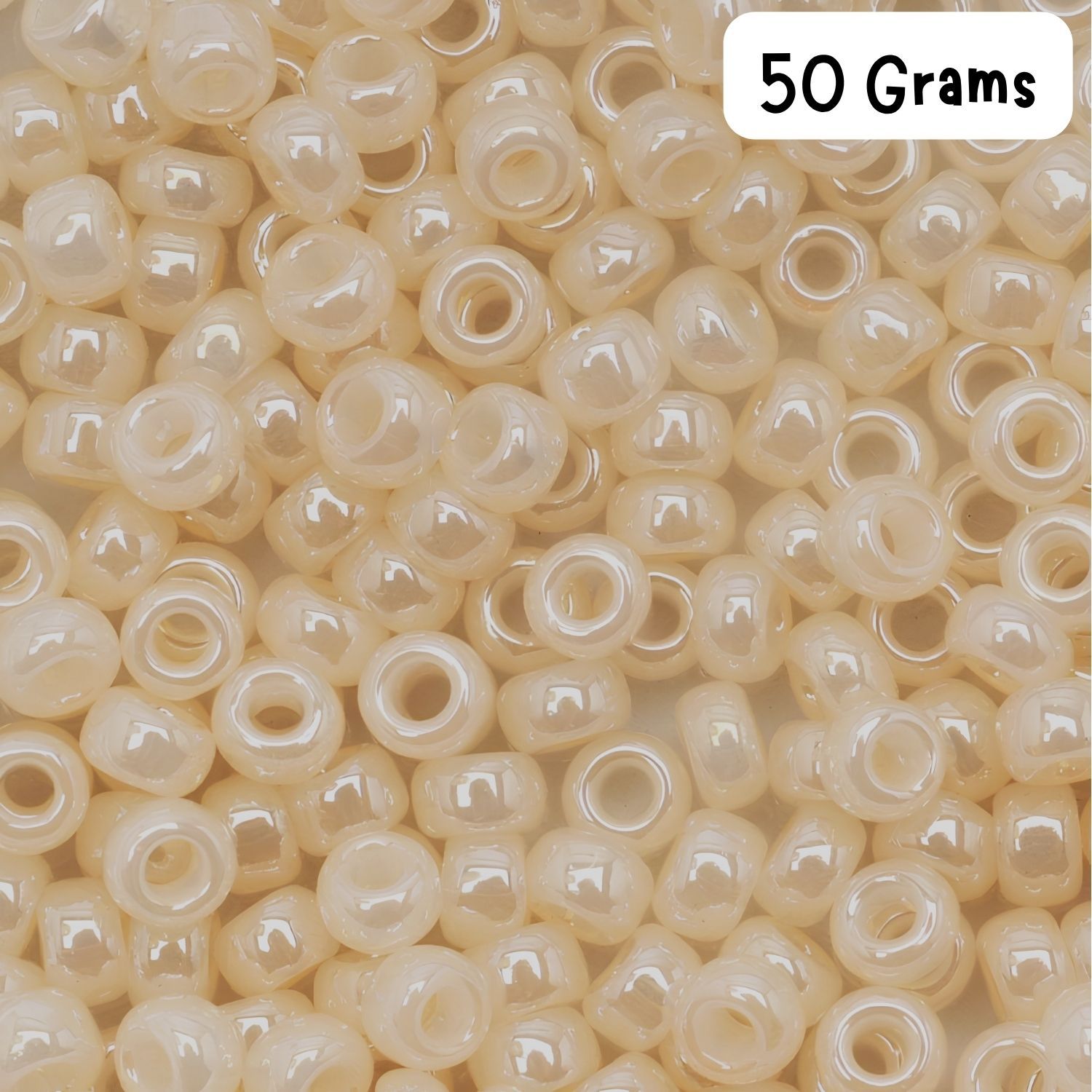 #11 Toho Seed Beads, Opaque Luster Light Beige, 2x2mm, 50 Grams/1.87oz, Approx 5555pcs