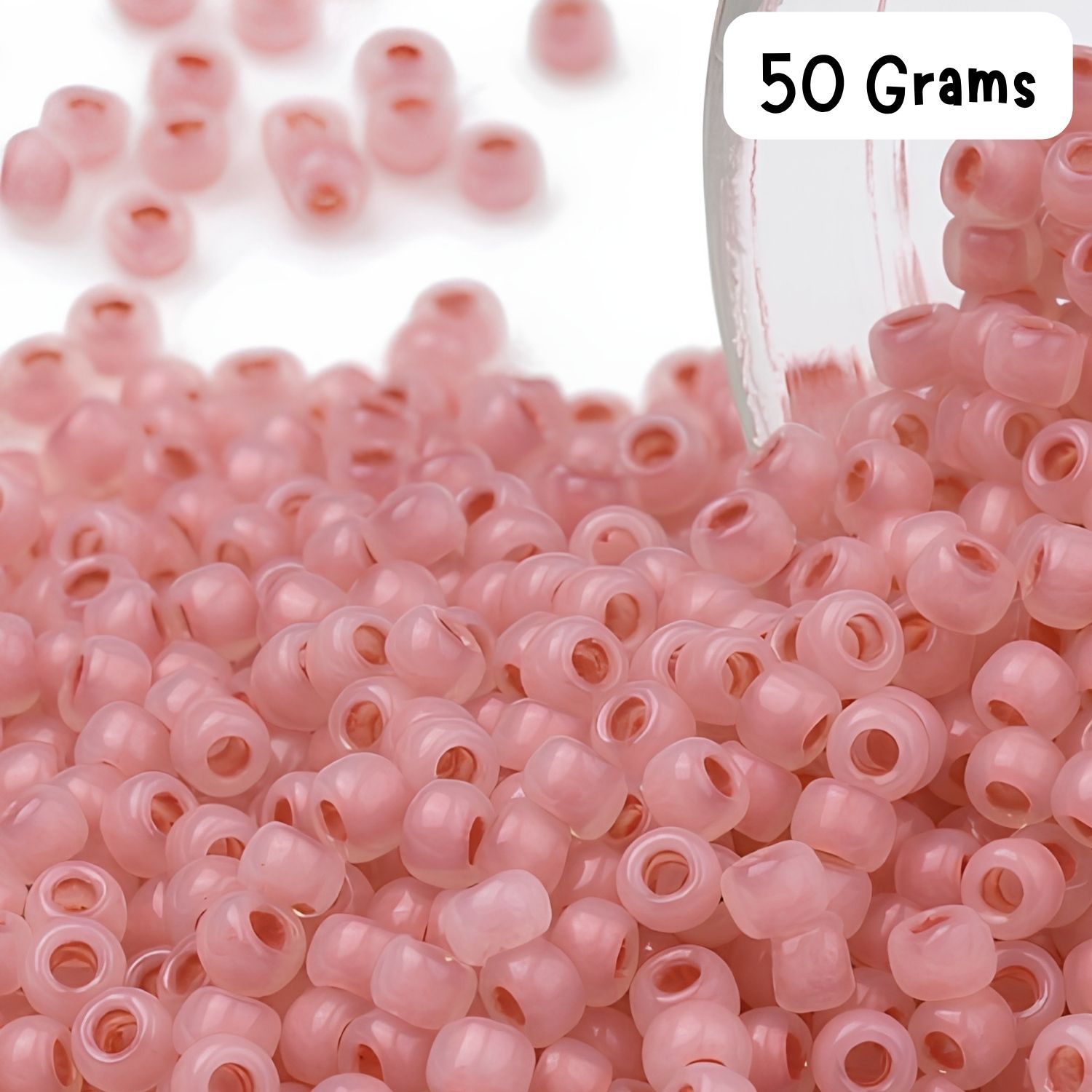 #11 Toho Seed Beads, Frosted Ceylon Impatiens Pink, 2x2mm, 50 Grams/1.87oz, Approx 5555pcs