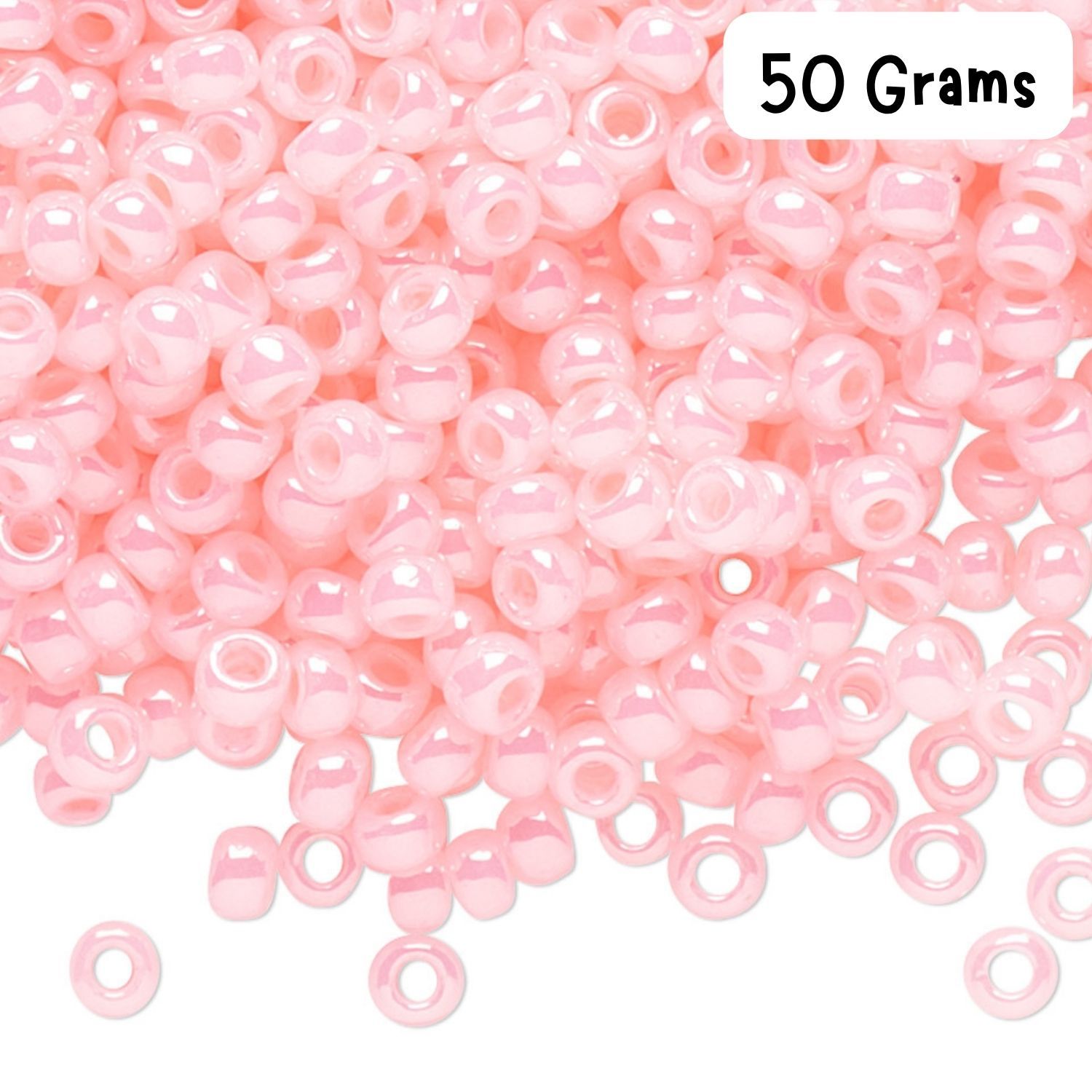 #11 Toho Seed Beads, Ceylon Innocent Pink, 2x2mm, 50 Grams/1.87oz, Approx 5555pcs
