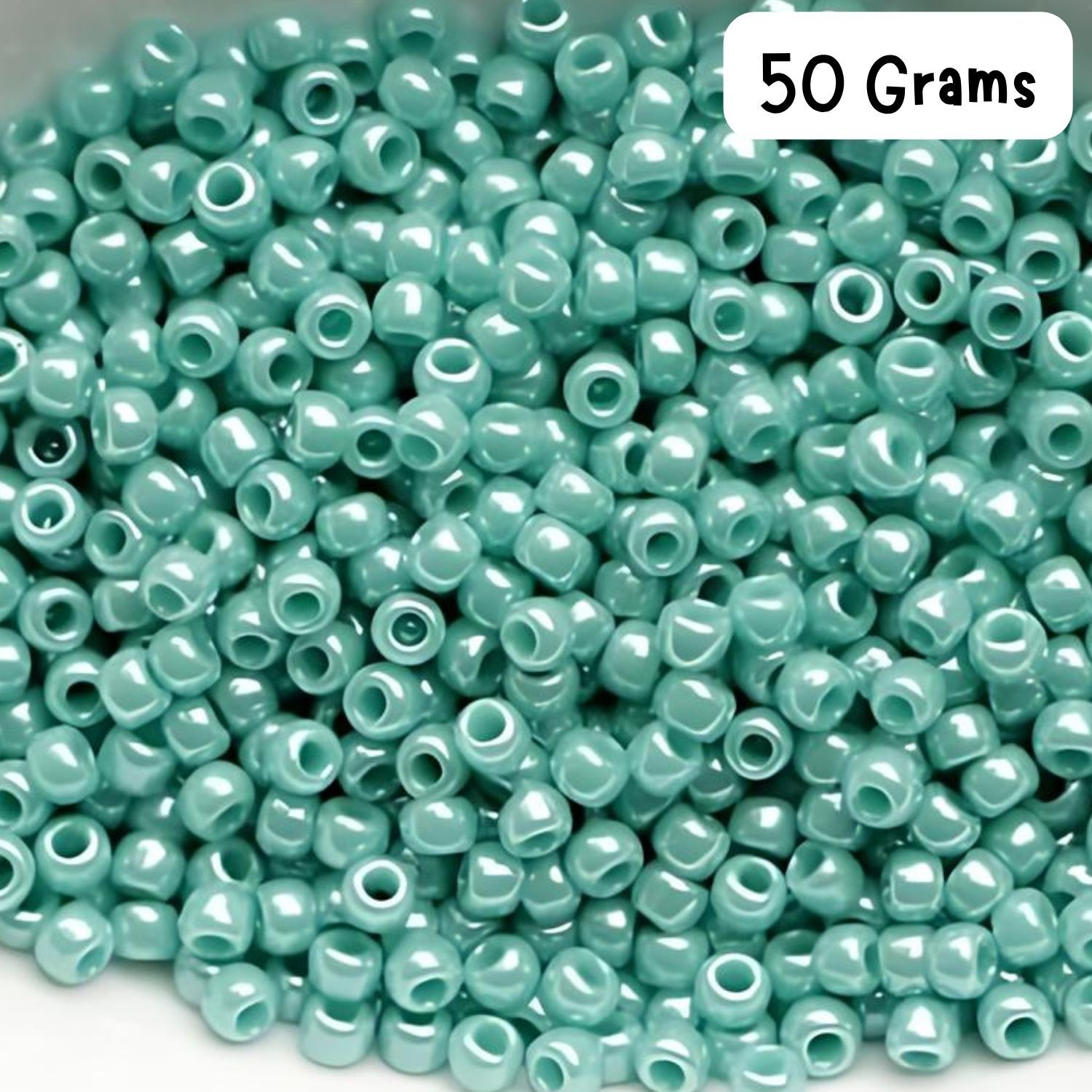 #11 Toho Seed Beads, Opaque Luster Turquoise, 2x2mm, 50 Grams/1.87oz, Approx 5555pcs