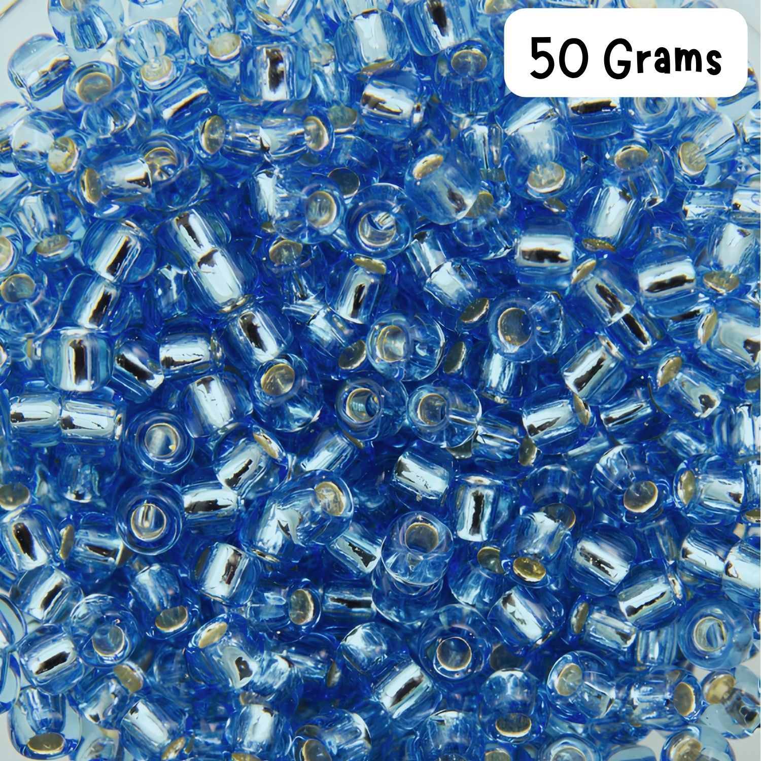 #11 Toho Seed Beads, Silver Lined Sapphire Blue, 2x2mm, 50 Grams/1.87oz, Approx 5555pcs