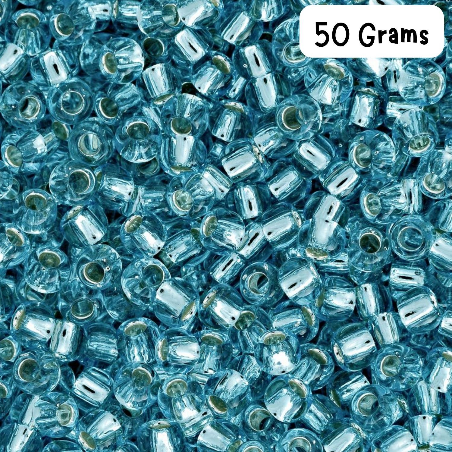 #11 Toho Seed Beads, Silver Lined Turquoise, 2x2mm, 50 Grams/1.87oz, Approx 5555pcs
