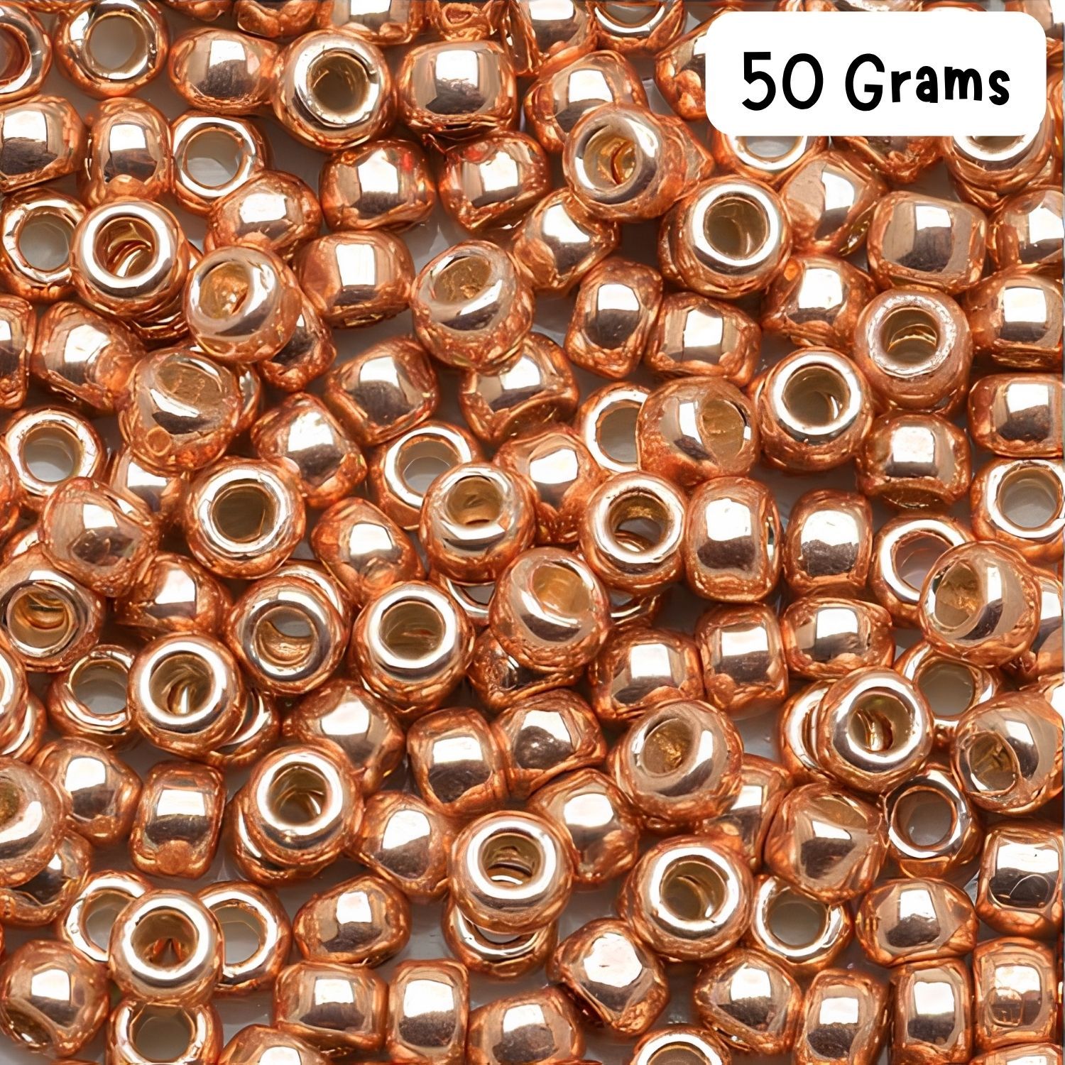 #11 Toho Seed Beads, Permanent Finish Rose Gold, 2x2mm, 50 Grams/1.87oz, Approx 5555pcs