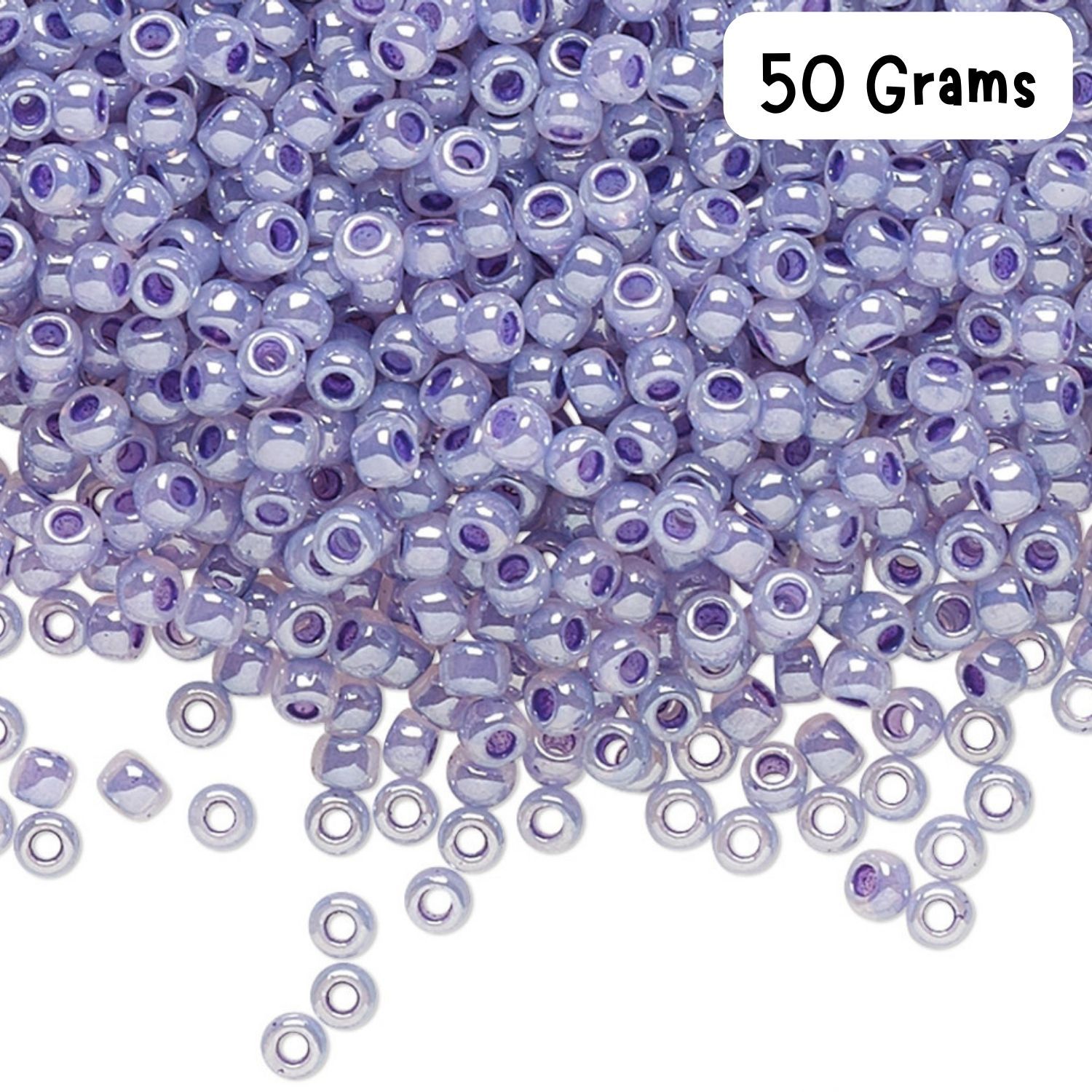 #11 Toho Seed Beads, Ceylon Gladiola Lilac, 2x2mm, 50 Grams/1.87oz, Approx 5555pcs