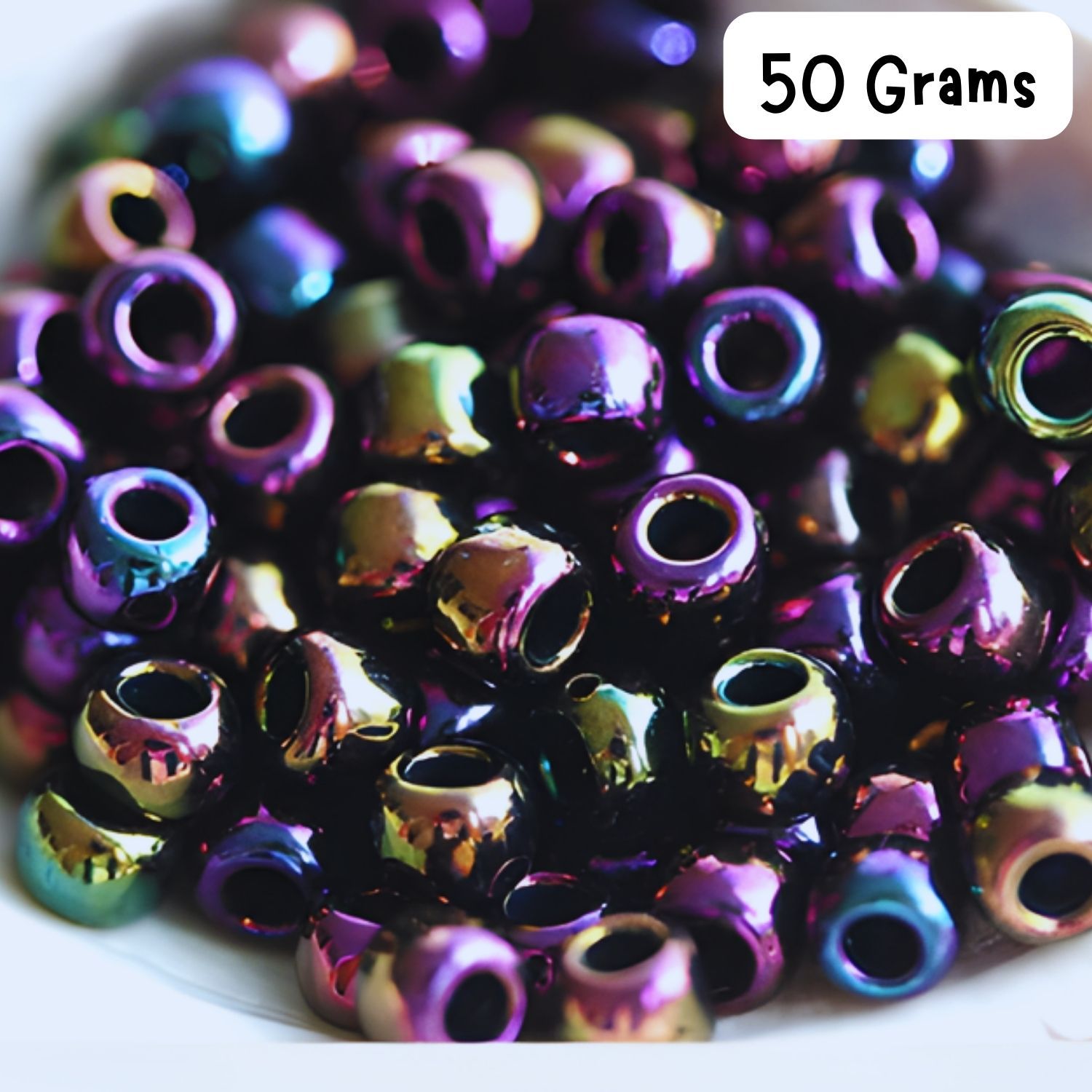 #11 Toho Seed Beads, Metallic Iris Purple, 2x2mm, 50 Grams/1.87oz, Approx 5555pcs