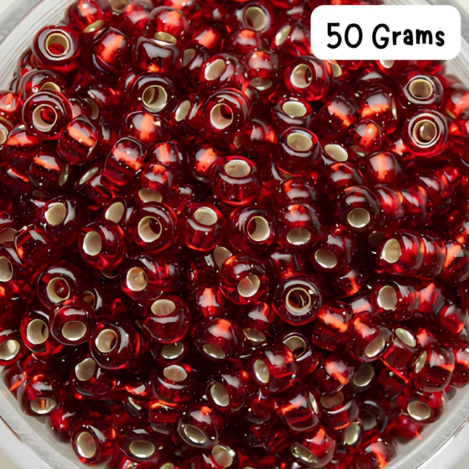 #11 Toho Seed Beads, Silver LIned Siam Ruby Red, 2x2mm, 50 Grams/1.87oz, Approx 5555pcs