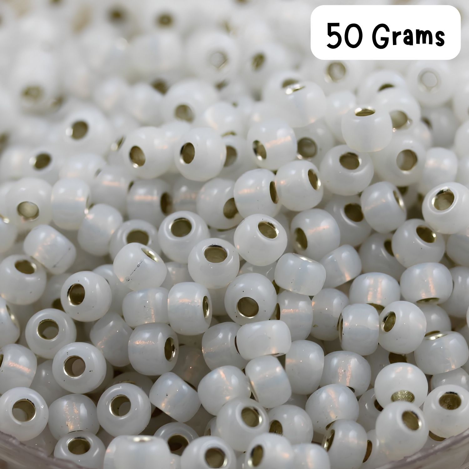 #11 Toho Seed Beads, Silver LIned Milky White, 2x2mm, 50 Grams/1.87oz, Approx 5555pcs