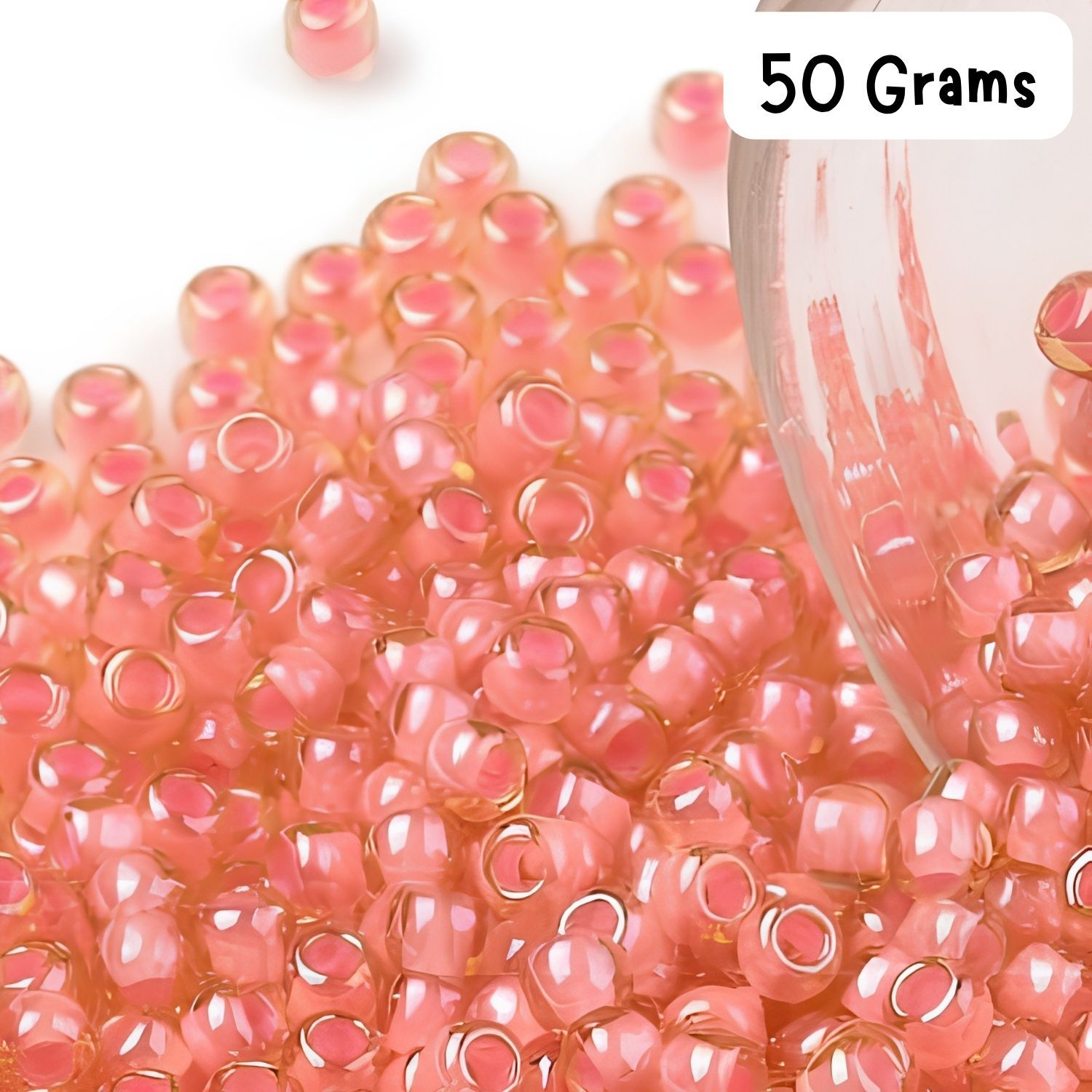 #11 Toho Seed Beads, Coral Lined Jonquil, 2x2mm, 50 Grams/1.87oz, Approx 5555pcs