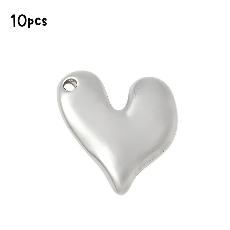 Stainless Steel Heart Pendant, 10pcs, 18x17x3mm, Hole 1.4mm, Charms/Pendants, 1.41oz