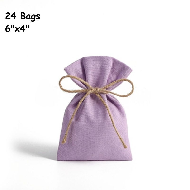 6''x4'' Pouches/Bags, Lilac, 24pcs, Cotton Polyester, 7.06oz