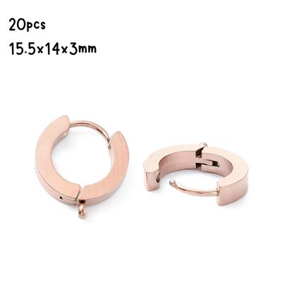 RGP Stainless Steel Huggie Hoop Earrings, 20pcs, 15.5x14x3mm, w/1.6mm Loops,  Pin: 1mm, 1.09oz
