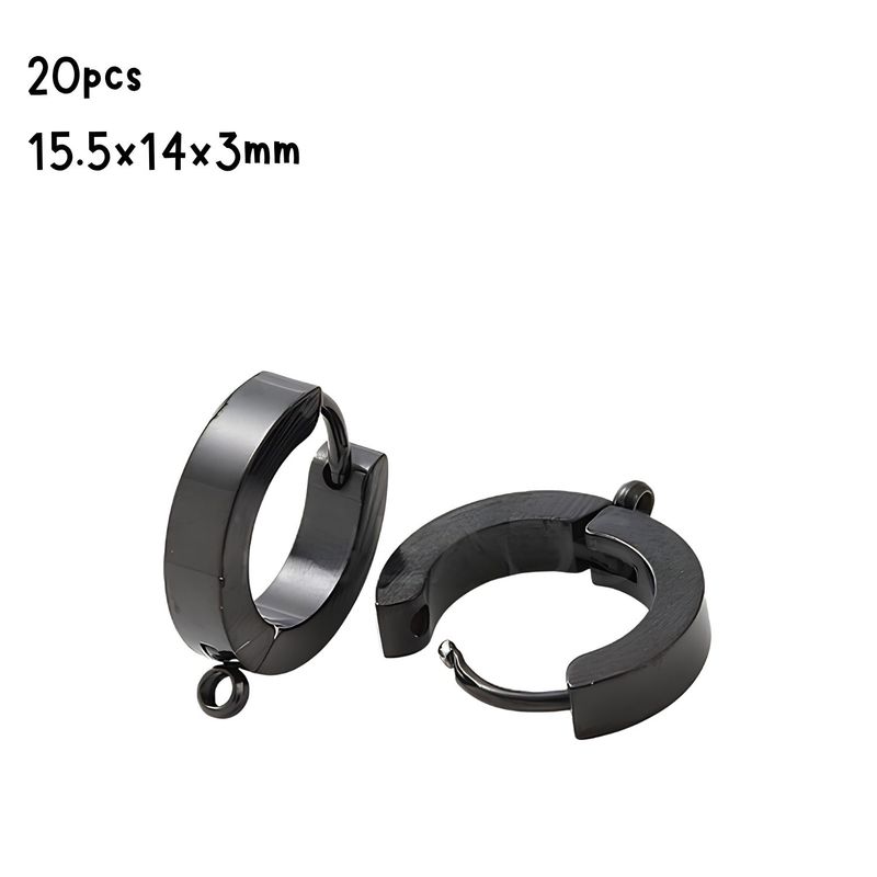 BP Stainless Steel Huggie Hoop Earrings, 20pcs, 15.5x14x3mm, w/1.6mm Loops, Pin: 1mm, 1.09oz
