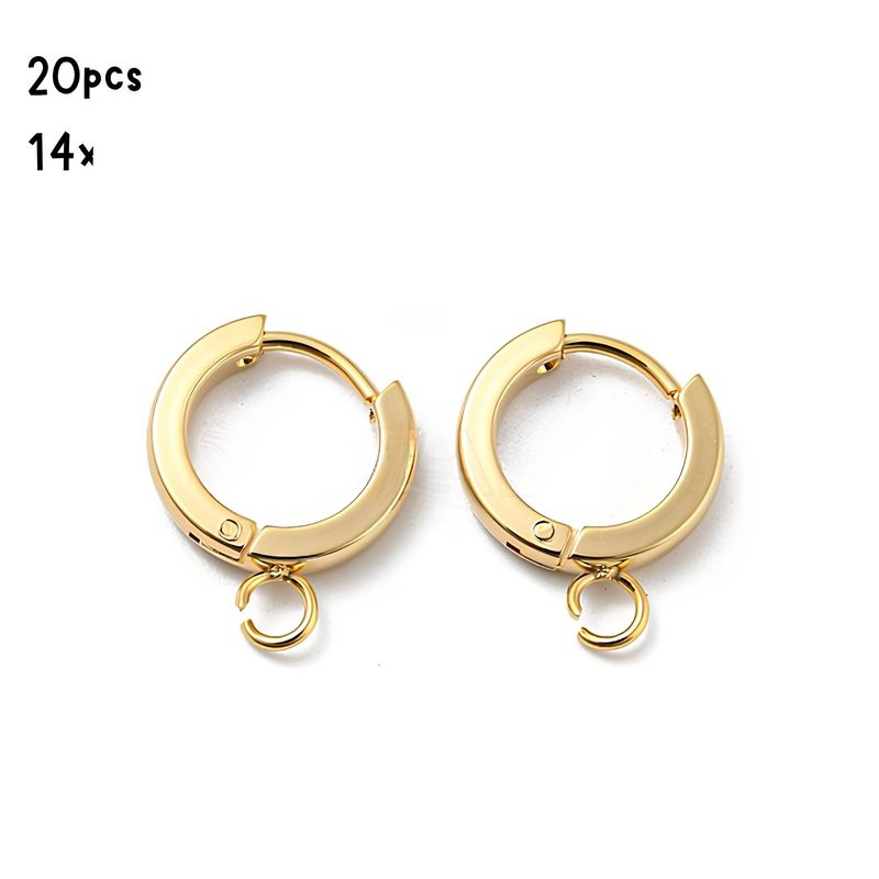 GP Stainless Steel Huggie Hoop Earrings, 20pcs, 14x13x2.5mm, w/2.7mm Loops, Pin: 1mm, 0.78oz