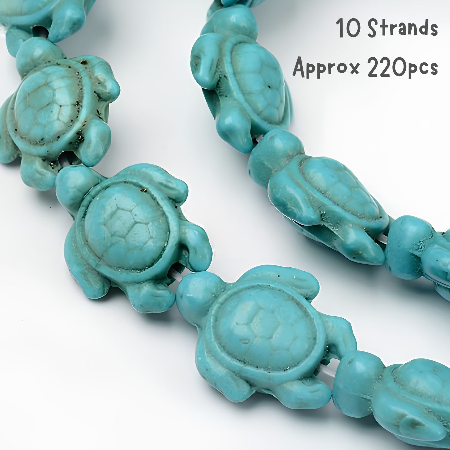 Turtle Beads, Turquoise, Approx 220pcs, 17x14x6mm, Hole 1.5mm, Synthetic/Acrylic, 11.11oz