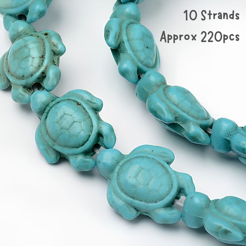 Turtle Beads, Turquoise, Approx 220pcs, 17x14x6mm, Hole 1.5mm, Synthetic/Acrylic, 11.11oz