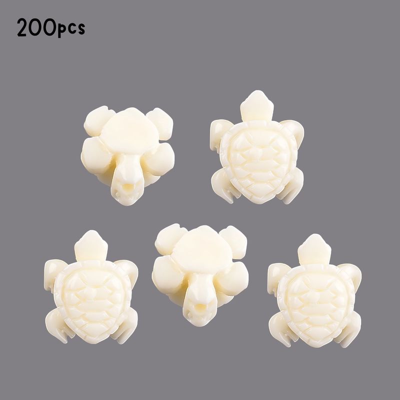 Turtle Beads, Cream, 200pcs, 12x10x5mm, Hole 1.2mm, Synthetic/Acrylic, 2.93oz