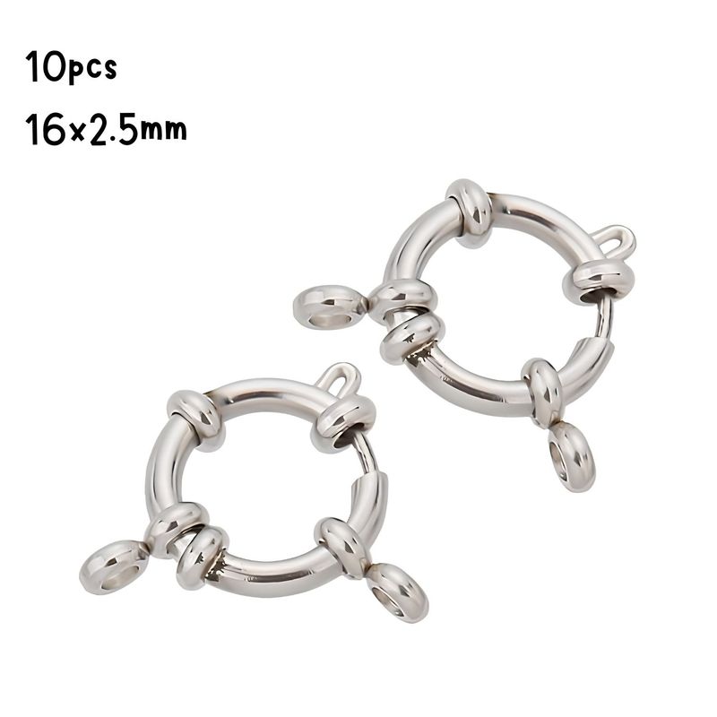Large Stainless Steel Spring Ring Clasps, 10pcs, 16x2.5mm, 0.71oz