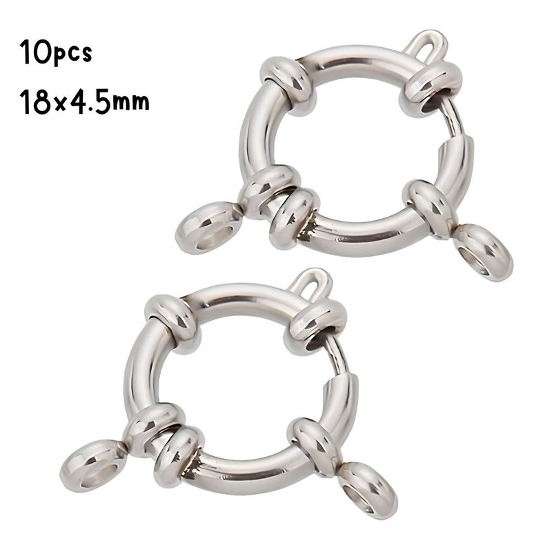 Large Stainless Steel Spring Ring Clasps, 10pcs, 18x4.5mm, 0.81oz