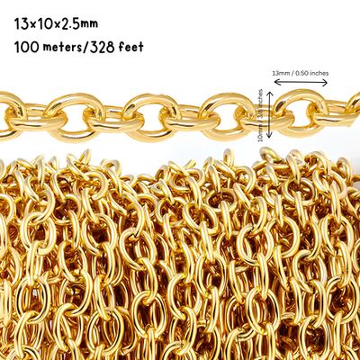 GP Aluminum Cable Chain, 13x10x2.5mm, 100 Meters/328 Feet, 152.31oz