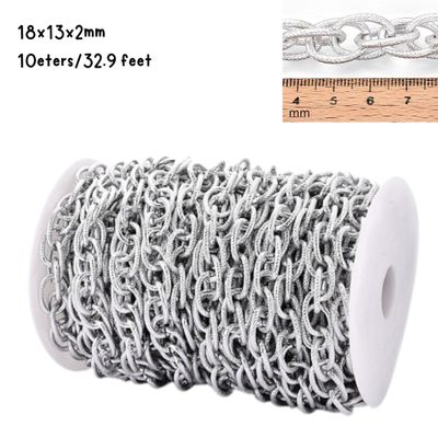 Aluminum Curb Chain, 18x13mm, 10 Meters/32.9 Feet, 24.52oz