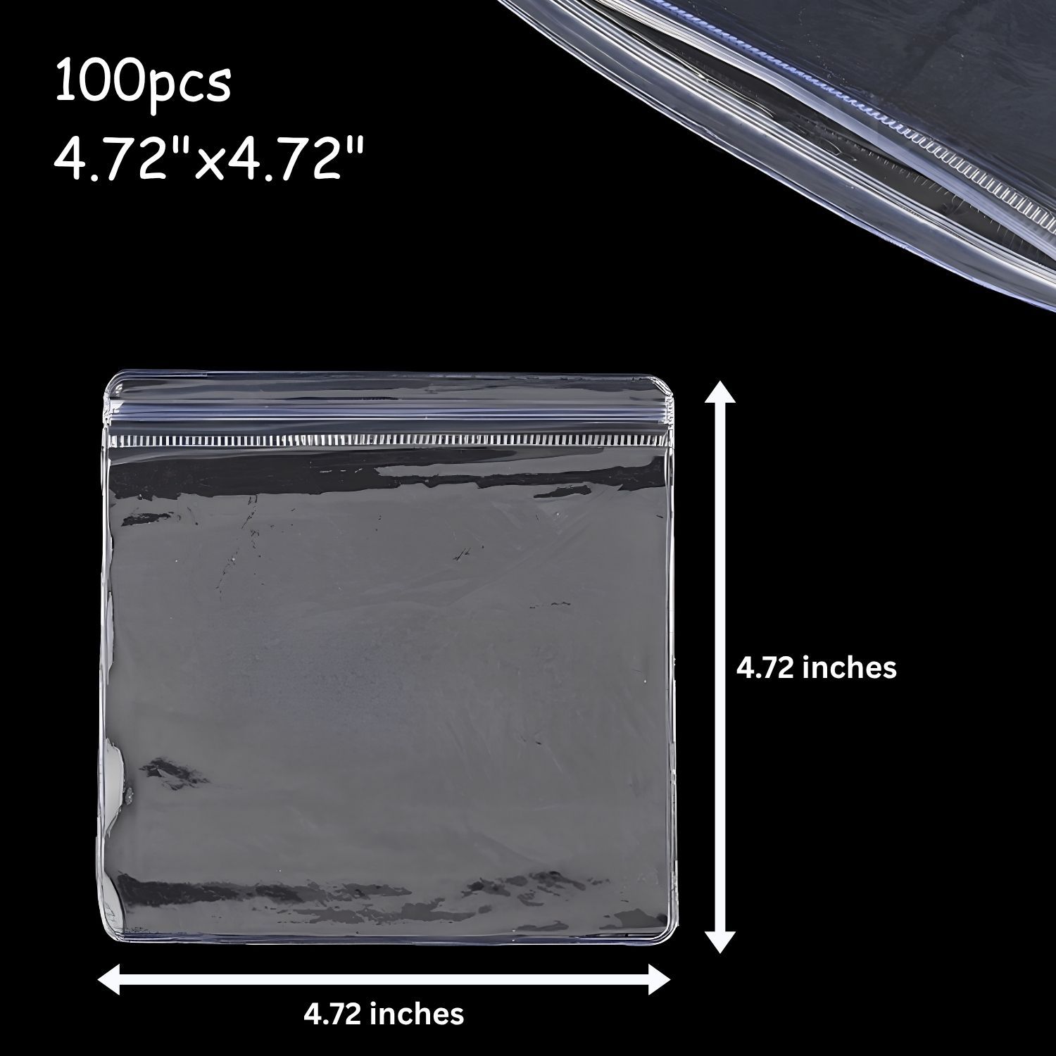 4.72"x4.72", Zip Lock Bags, 100pcs, PVC Anti Oxidation, Clear Anti-tarnish Packing Storage Pouches, 18.17oz