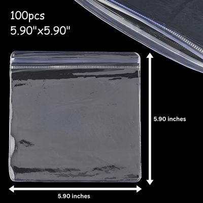 5.90"x5.90", Zip Lock Bags, 100pcs, PVC Anti Oxidation, Clear Anti-tarnish Packing Storage Pouches, 20.88oz
