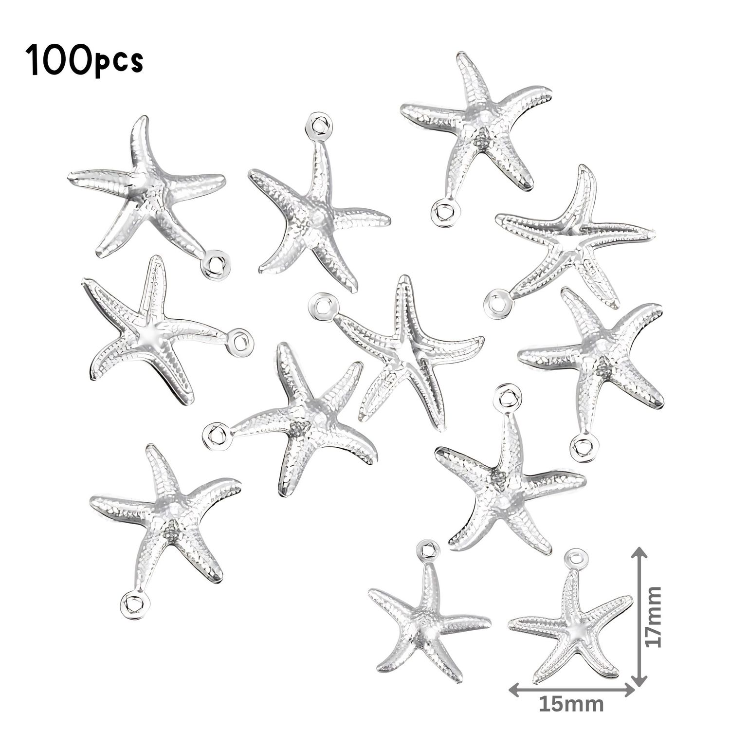 Stainless Steel Starfish, 100pcs, 17x15x2mm, Ocean Sea Charms/Pendants, 1.24oz