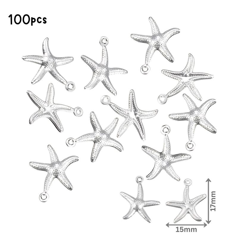Stainless Steel Starfish, 100pcs, 17x15x2mm, Ocean Sea Charms/Pendants, 1.24oz