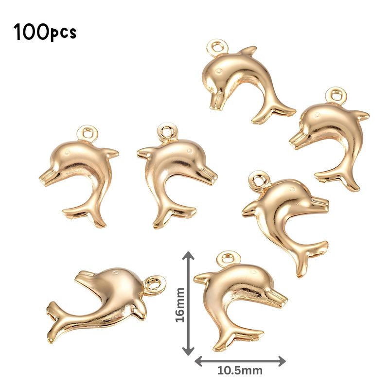 GP Stainless Steel Dolphins, 100pcs, 16x10.5x3.5mm, Ocean Sea Charms/Pendants, 0.99oz