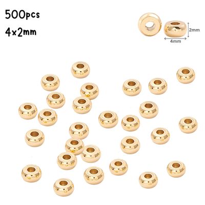 GP Stainless Steel Disc Flat Beads, 500pcs, 4x2mm, Hole 1.5mm, Metal Beads, 2.19oz