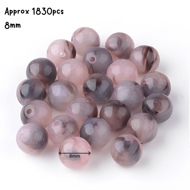 8mm Acrylic Beads, Pink Plum, Approx 1830pcs, Hole 1.5mm, 17.64oz
