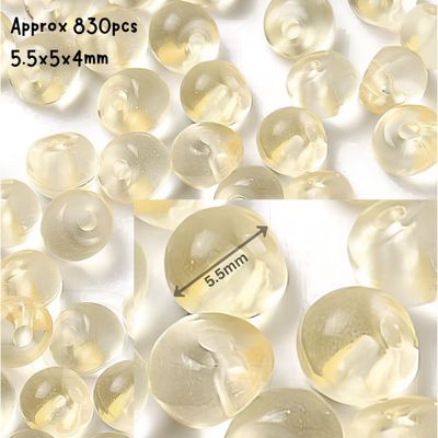 5.5x5x4mm Acrylic Beads, Transparent Beige, Approx 830pcs, Hole 1.2mm, 1.80oz