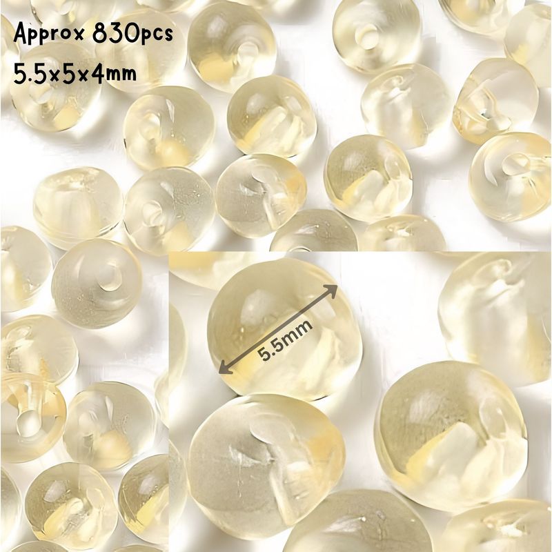 5.5x5x4mm Acrylic Beads, Transparent Beige, Approx 830pcs, Hole 1.2mm, 1.80oz