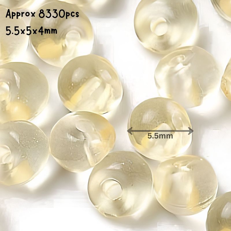 5.5x5x4mm Acrylic Beads, Transparent Beige, Approx 8380pcs, Hole 1.2mm, 17.64oz