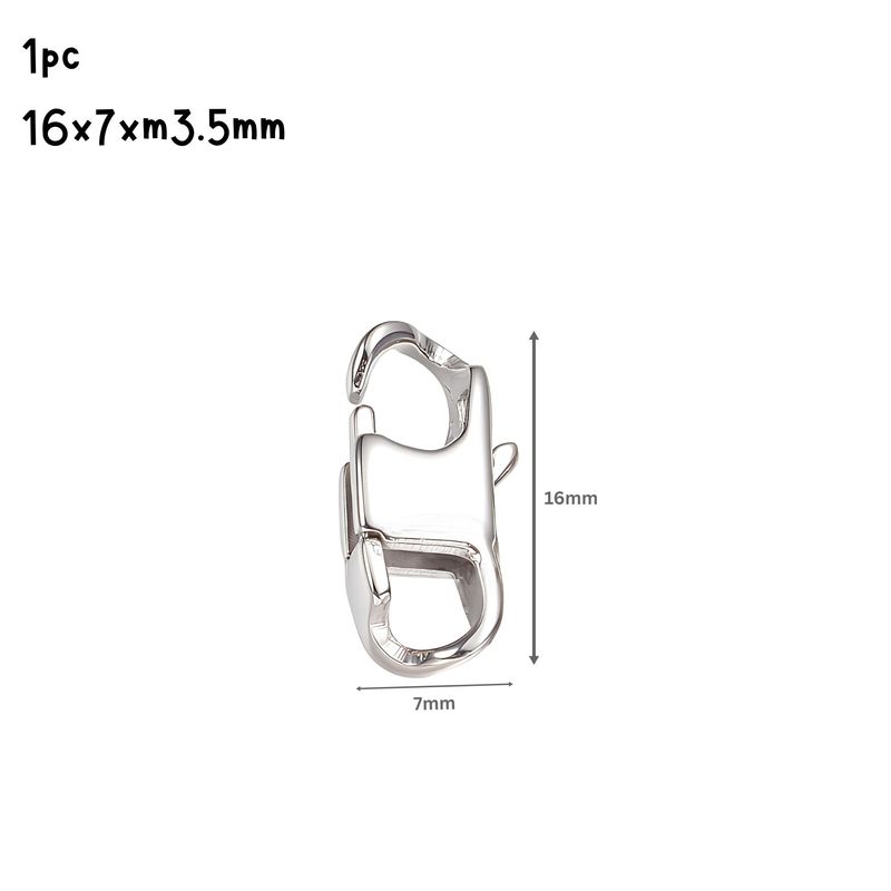 Stainless Steel Lobster Claw Clasps, 1pc, 16x7x3mm, Hole 3x4mm, 0.07oz
