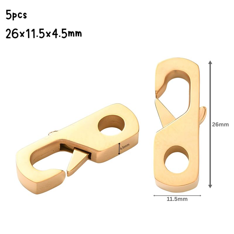 GP Stainless Steel Lobster Claw Clasps, 5pcs, 26x11.5x4.5mm, Hole 5.5x6mm, 0.95oz