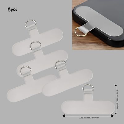 Cell Phone Straps Accessories, 8pcs, Clear, 3.7x6x0.25cm, Connectors/Links, 0.39oz