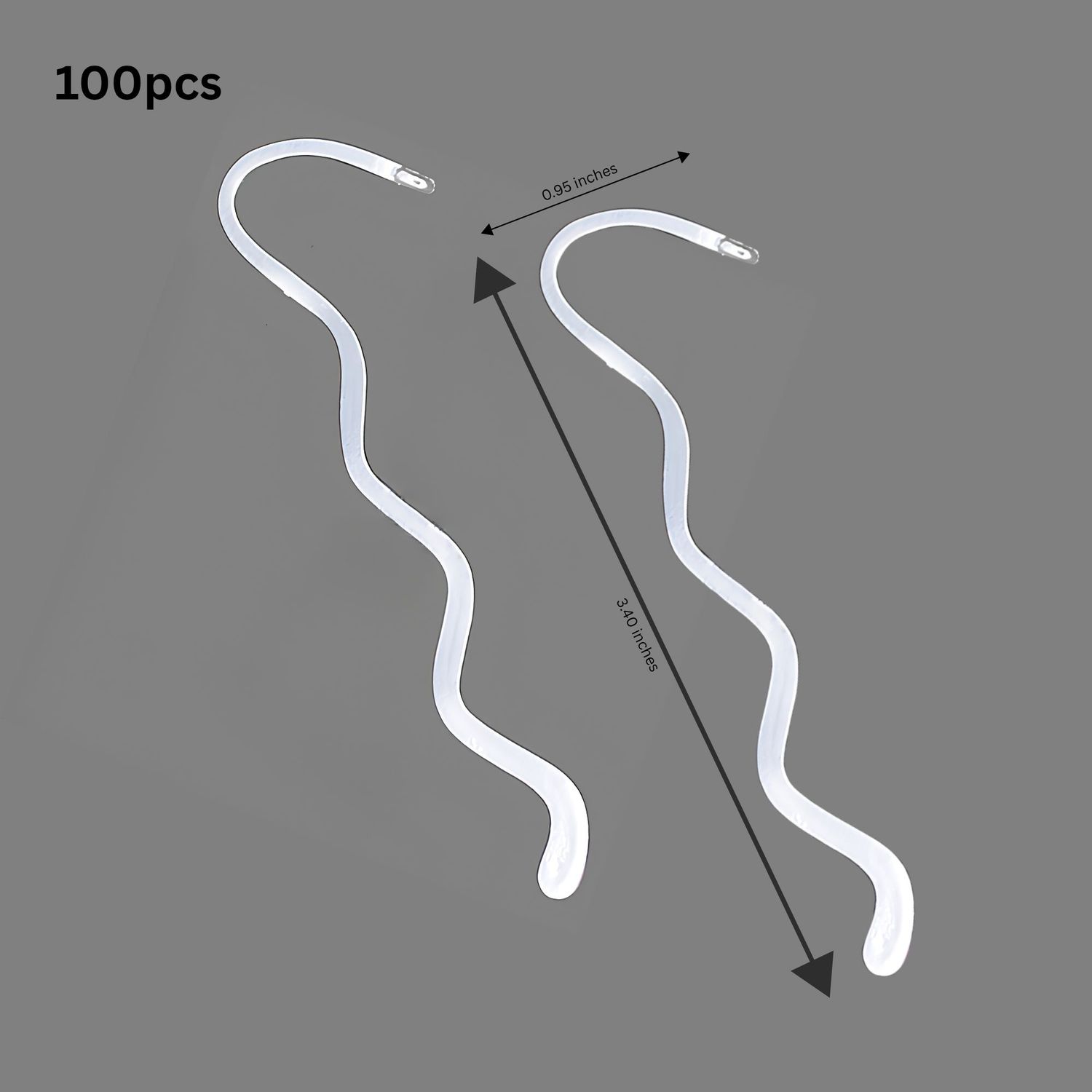 Bookmarks, Silver Plated Alloy, Wavy, 100pcs, Hole 2.5mm, 86x24x1mm, (3.4"x0.95"), 9oz