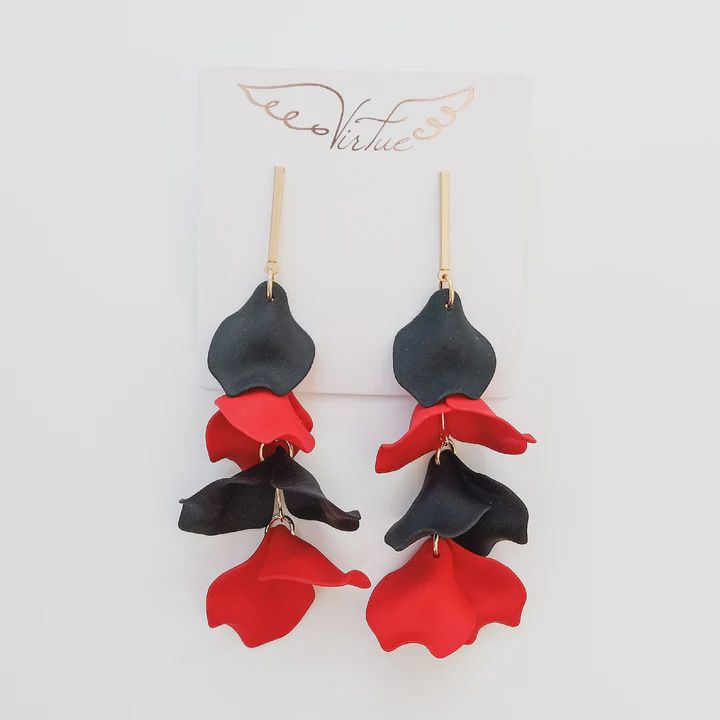 Bar Post Hyacinth Petal Earrings