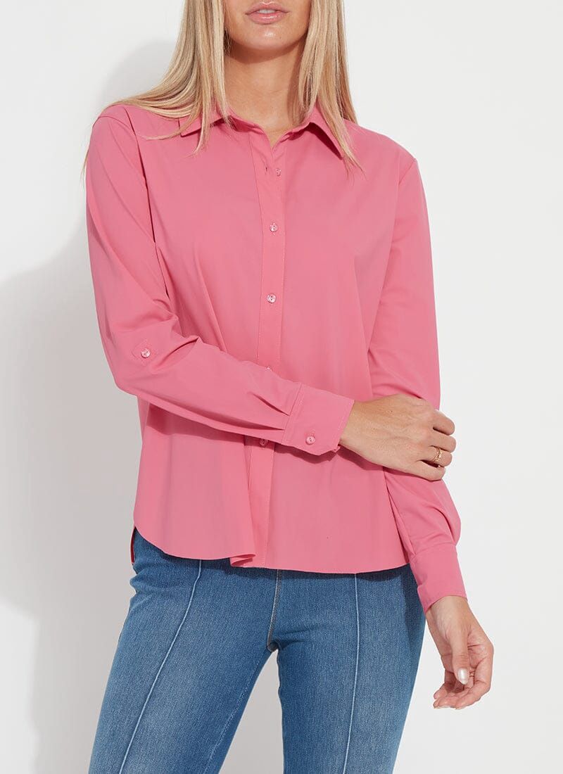 Lysse&#39; Connie Roll Tab Shirt (23-3335), Color: Coral Rose, Size: XS